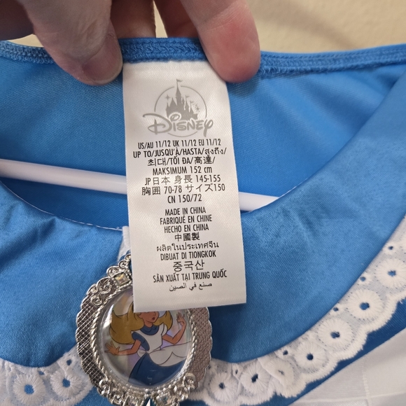 DISNEY STORE Alice in Wonderland Costume Dress Blue Girls 11/12 NEW NWT - Picture 10 of 11